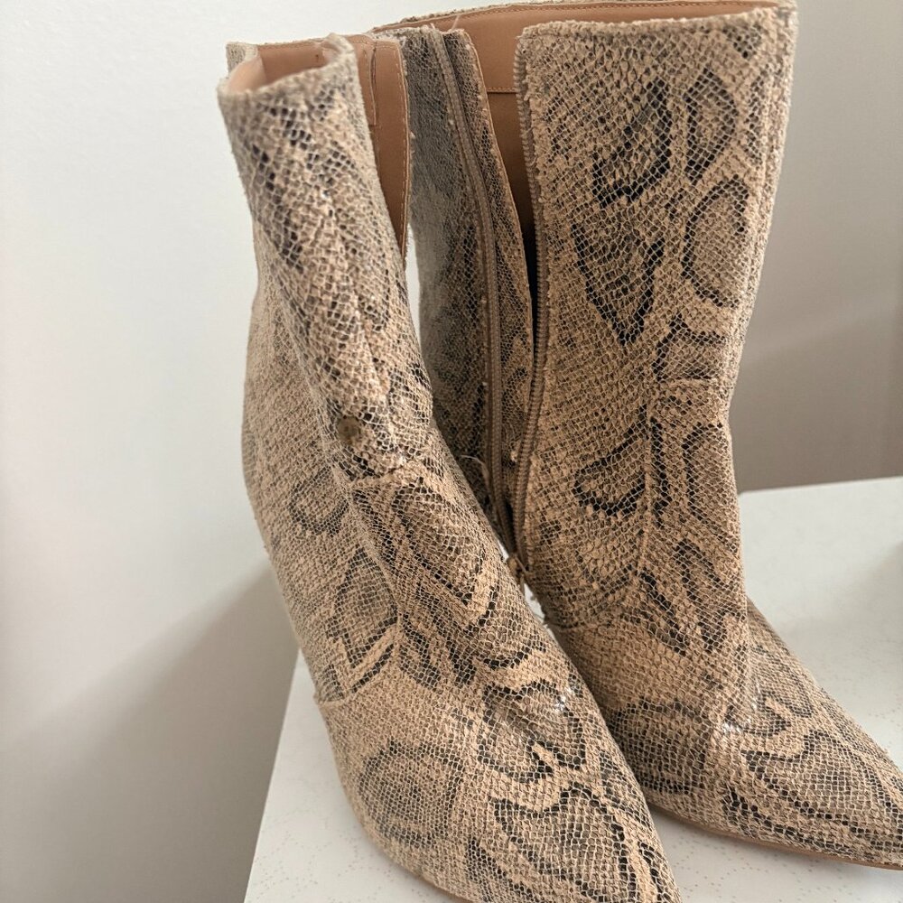Snakeskin ankle boots
